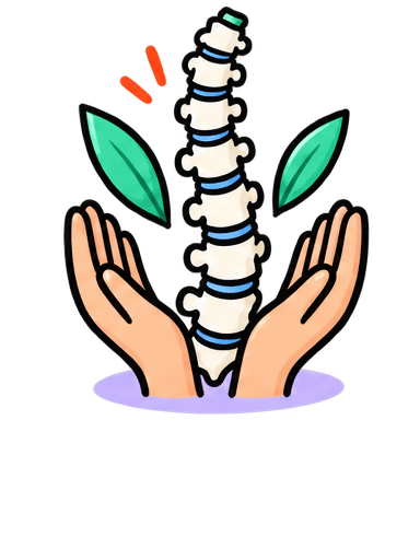 Illustration of a spine supported by two hands
